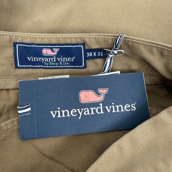 NWT Vineyard Vines Chino Pants Mens 38x32 Breaker Slim Fit Club Brown Preppy - Picture 6 of 12